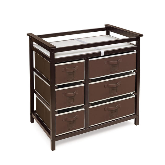 Badger Basket Baby Changing Table With 6 Storage Drawers - Espresso