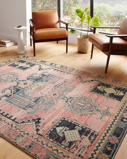 Loloi Jocelyn Collection Area Rug, Rose/Rose, 7'-10" x 10', .38" Thick - JOC-06