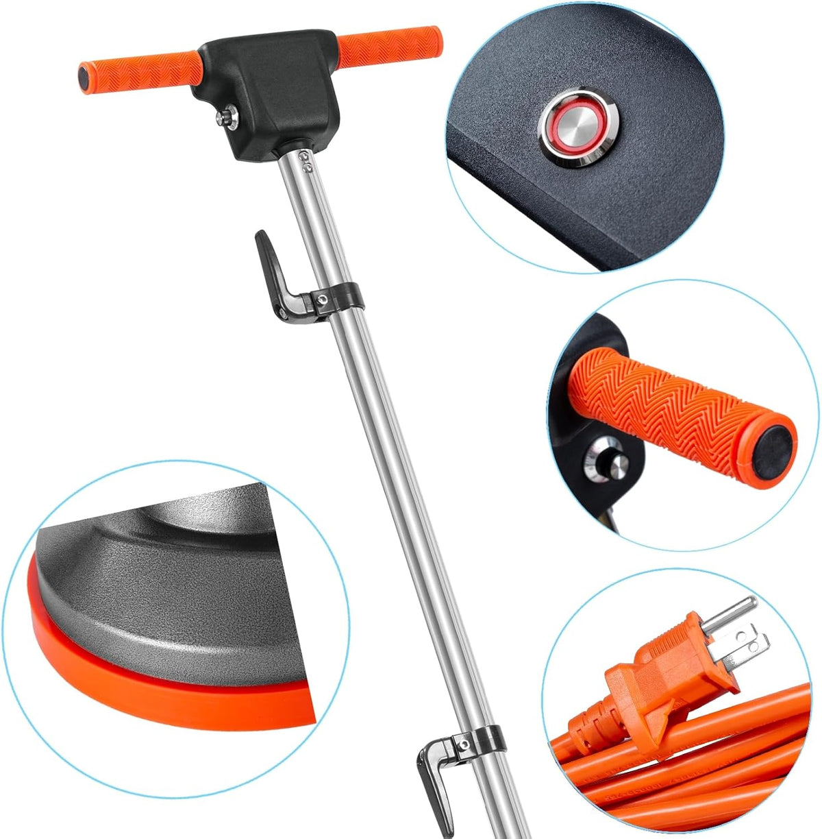 HHQ Commercial Orbital Floor Scrubber Buffer Polisher, 1.5 HP, 1100 Watts, 50-Foot Cord - Floor Scrubber-B
