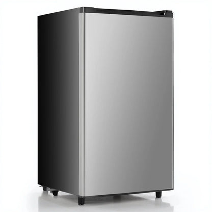 TINKLE WELL Mini Fridge With Freezer, 3.2 Cu Ft, Single Door, Silver