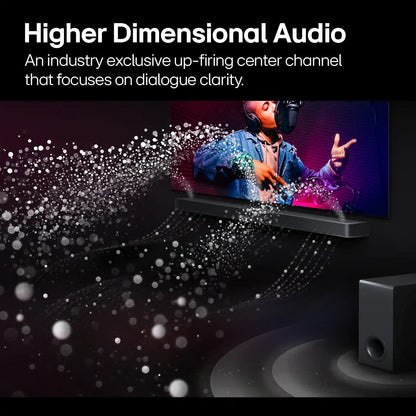 5.1.1-Channel Home Theater Soundbar With Wireless Subwoofer And Rear Speakers - Dolby Atmos, Black